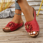 Ladies' 👡 Soft Grip Wedge Sandals, Toe-Free 🌬️ & Airy for Daily Walks 🚶‍♀️