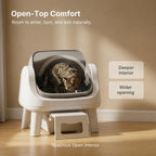 AutoScooper 12 Lite Open-Top Automatic Self-Cleaning Cat Litter Box, Easy-Entry Front Step, Triple Safety Protection, No App Required