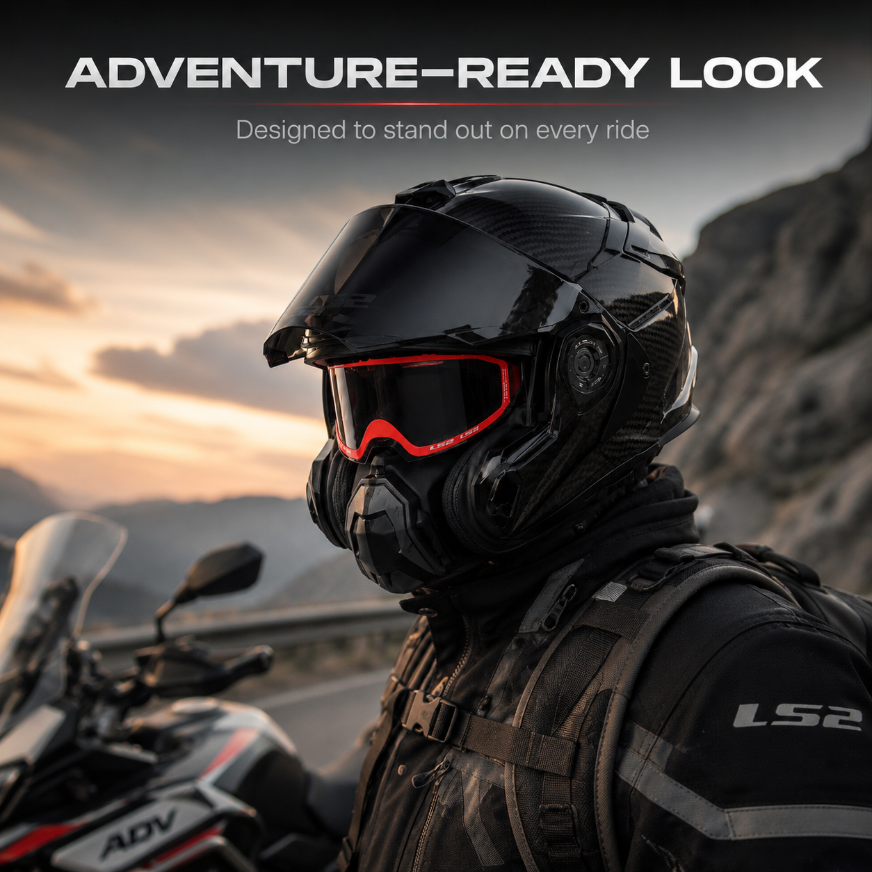 ADVANT X Carbon Adventure Helmet-DOT & ECE safety certified